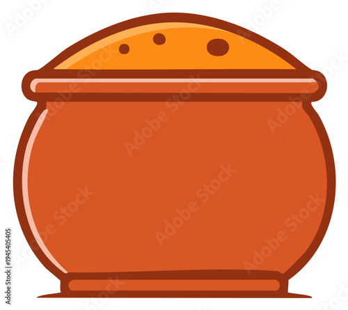 Earthenware Storage Pot with Spice Powdered Food Product Illustration