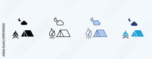 Safari Tent Multiple Icon Illustration Vector