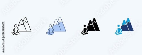 Mountain Retreat Multiple Icon Illustration Vector