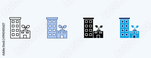 Eco Resort Multiple Icon Illustration Vector