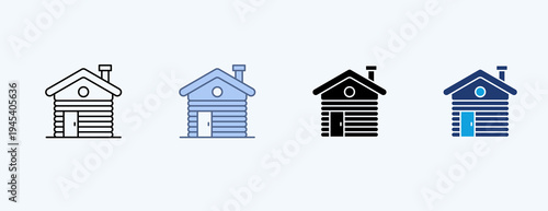 Wilderness Lodge Multiple Icon Illustration Vector