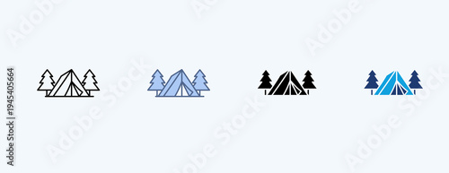 Nature Getaway Multiple Icon Illustration Vector