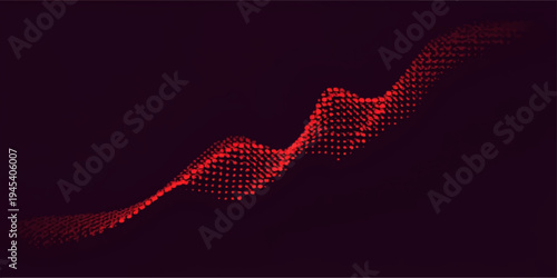 Abstract background with a red arrow and business graph featuring a wave line design for finance and medical heartbeat technology concepts