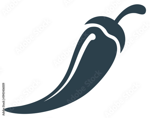 Simple chili pepper icon in a flat design style, hot and spicy vegetable vector