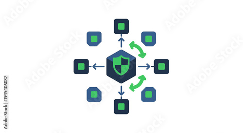 Cybersecurity Shield Network Security Concept Protection. Vector Illustrations. EPS Editable