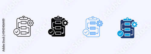 Procedures Icon Set Multistyle Various Collection Element For Design