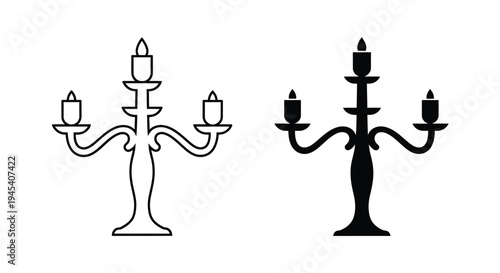 Elegant candelabra designs a contrasting black and white silhouette