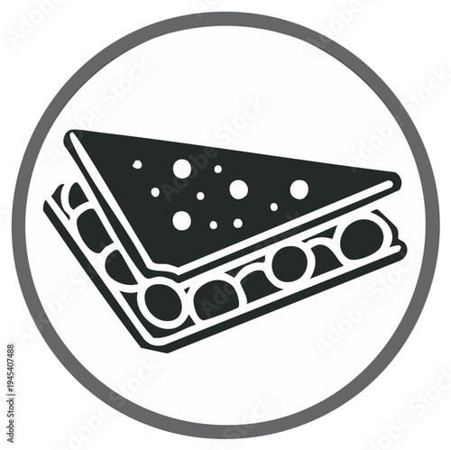 Quesadilla graphic icon vector food icon. Mexican quesadilla emblem. Cheese filling. Fast food, monochrome isolated clip-art.