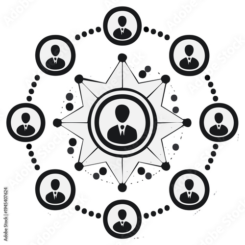 Network of people connected for business, teamwork, or social interaction.