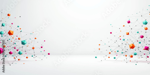 A vibrant vector illustration features an abstract colorful background of paint splash lines and heart shapes in a fun grunge pattern design for a celebration wallpaper