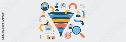 Professional marketing funnel icon sheet – Great for landing page design, sales pitches, or ROI analysis.