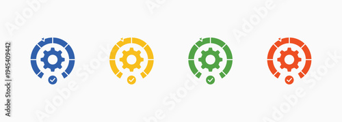 Optimization Icon Set Color Multiple Style Collection Element For Design