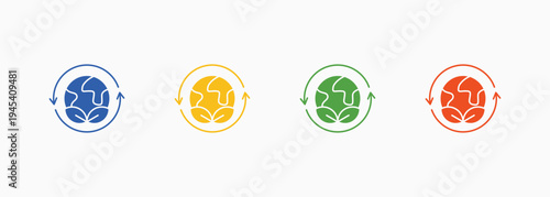 Sustainability Icon Set Color Multiple Style Collection Element For Design