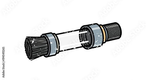 Cleaning brush tool with transparent tube and bristles