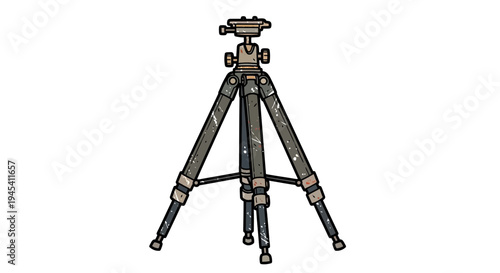 Professional camera tripod against white background