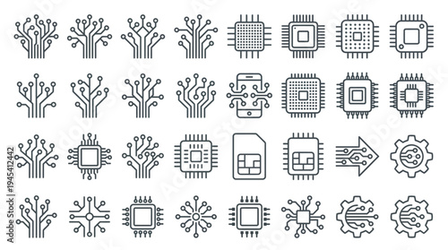 Collection of abstract line art designs and patterns