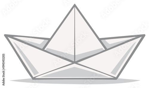 Simple Origami Paper Boat Illustration for Childhood Play and Imagination
