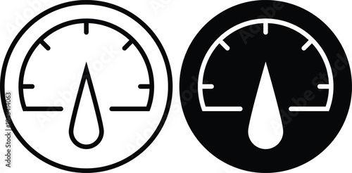 Two fuel gauge icons in black and white on a clean background