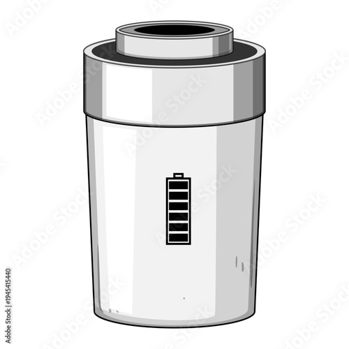 Battery recycling container with a full charge symbol, representing energy storage, sustainable e waste disposal and responsible battery management for clean, renewable resource conservation