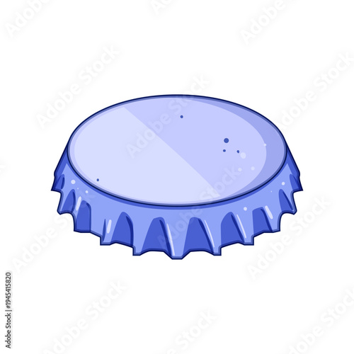 Colorful bottle cap illustration as a playful graphic element for beverages and packaging, cartoon style closure icon conveying refreshment, celebration, and product design concepts