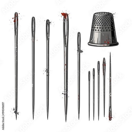 Sewing Needles and Thimble