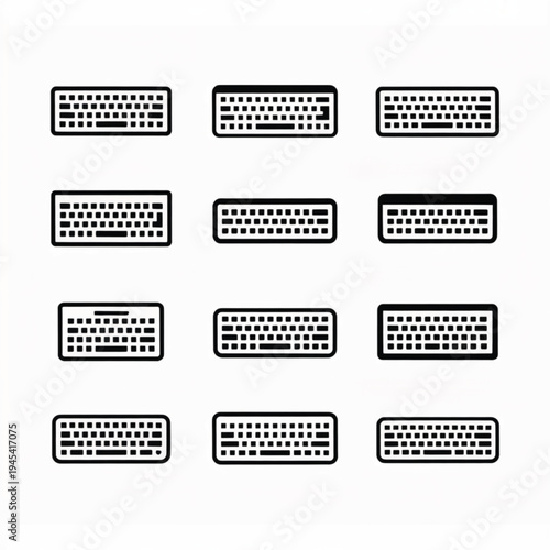Set of 10 computer keyboard icons vector