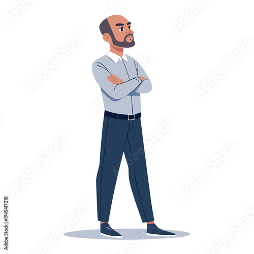 choleric leader character confident pose flat vector illustration isolated on white background