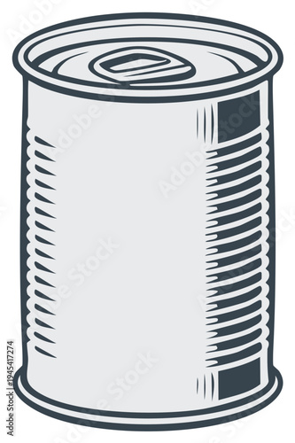 Cartoon-style illustration of a canned food product.