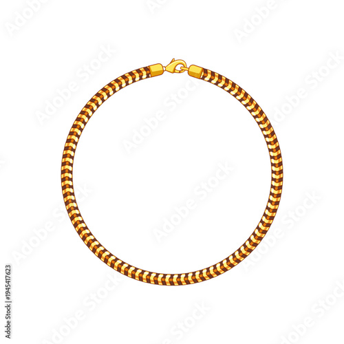 Golden snake chain bracelet forming a circle, featuring a detailed lobster clasp, representing luxury, fashion, jewelry, and elegant accessories for various design projects
