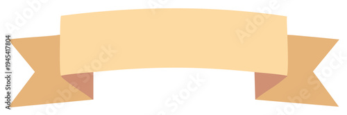 Simple curved vintage ribbon banner element for titles text and decoration