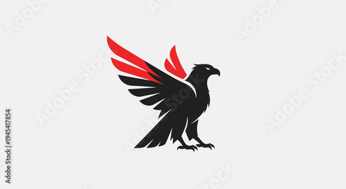 Black Bird Logo with Red Accents.