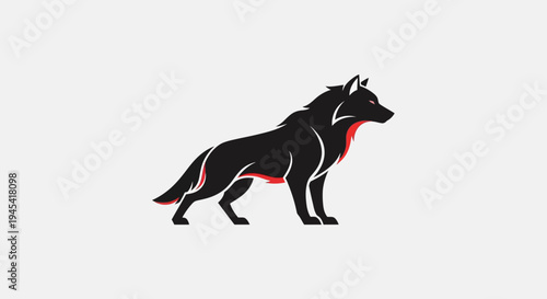 Black Dog Illustration Side Profile Vector.