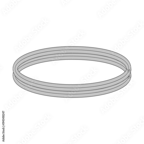Triple strand bracelet line art illustration showing a minimalist bangle design, monochrome vector outline ideal for fashion, jewelry, accessory and luxury concept presentations