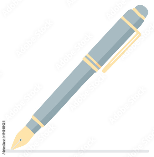 Elegant stylized fountain pen with golden accents creating a smooth line