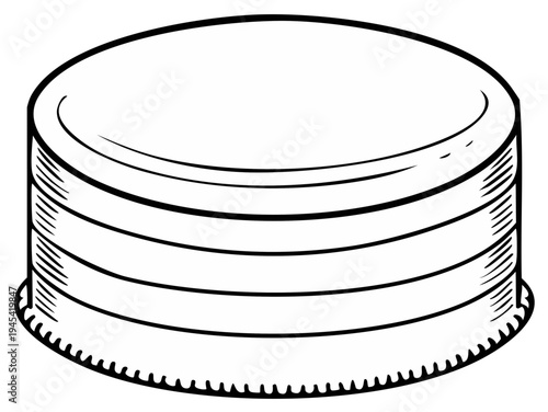 Simple illustration of a stack of round discs or coins with textured edges