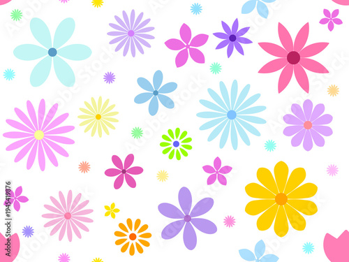 花のシームレスパターン　A-1