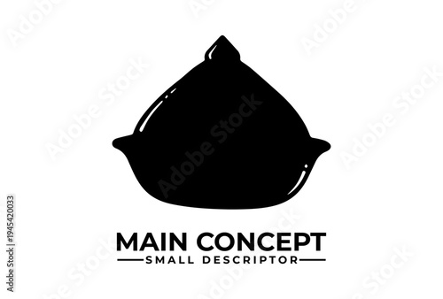 A vibrant illustration of a colorful Holi festival celebration concept with a black silhouette of a pot against a clean white background.