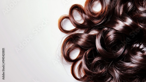 Wallpaper Mural Shiny brown hair curls texture on white background Torontodigital.ca