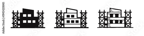 Building Under Construction Icon Set