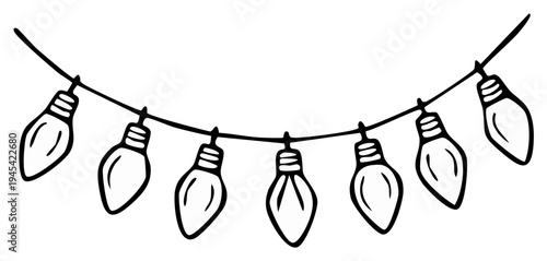 String Lights Doodle Illustration