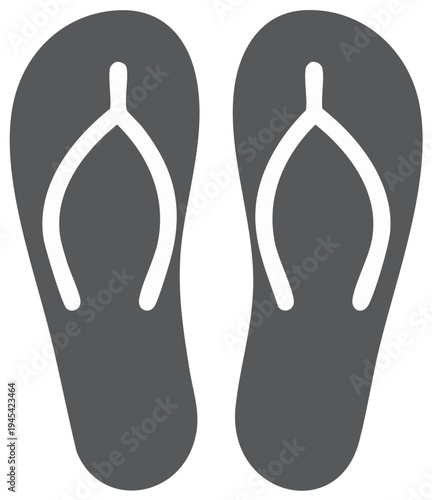 Grey flipflops graphic design illustration