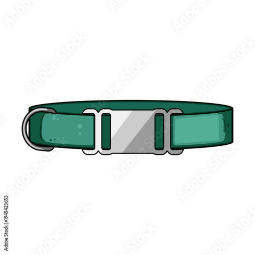 Pet collar featuring a metal buckle and a sturdy d ring, providing secure and comfortable identification for domestic animals while supporting pet care, safety, and responsible ownership concepts