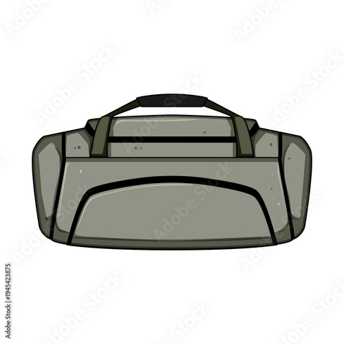 Grey duffel bag serving as a versatile piece of luggage for carrying clothes, gym gear, or personal items, representing concepts of sports, travel, and adventure