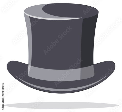 Elegant Classic Top Hat Illustration Vintage Formal Accessory for Magic and Celebrations