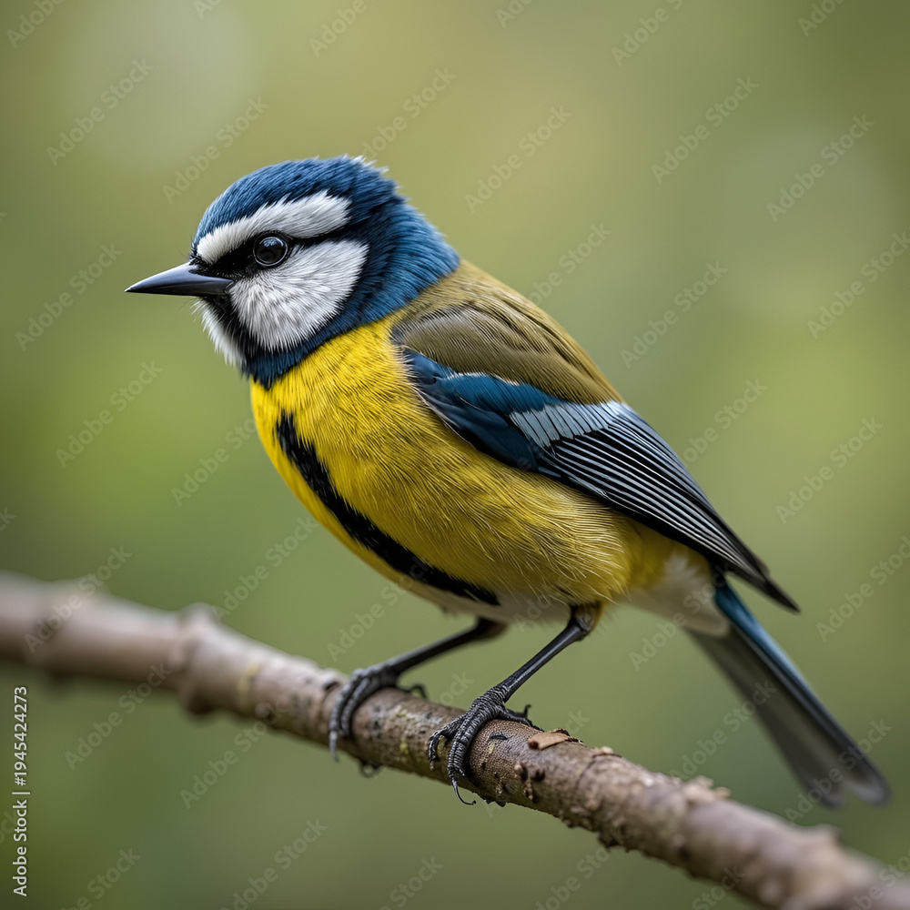 Naklejka premium Great tit (Parus major) on a branch