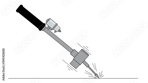 Pneumatic Air Nail Gun in Action.