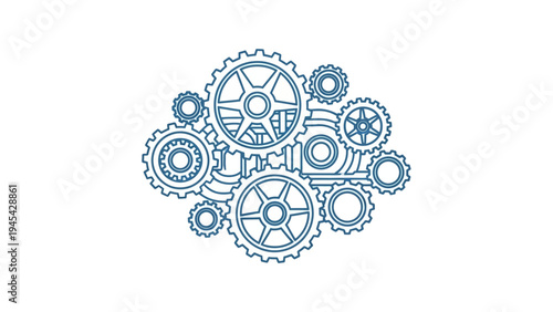 Mechanical Gears and Cogs Illustration.