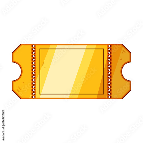 Golden ticket presenting an exclusive prize, offering valuable access, or providing admission to a dream event, featuring a blank space for custom text or numbers