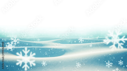 Delicate Snowflakes Falling Gently Through Air.