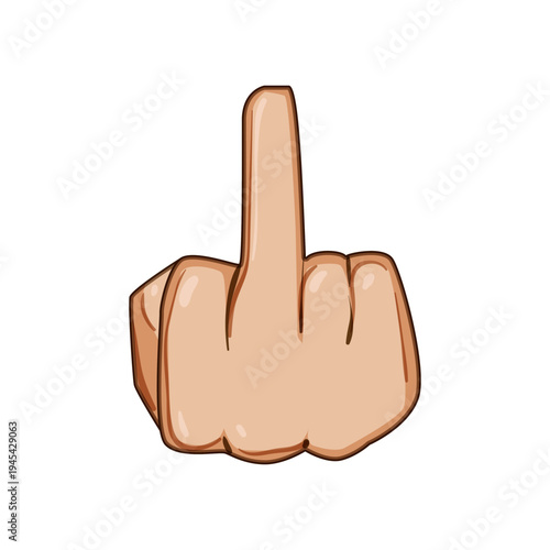 Hand showing middle finger gesture expressing contempt, disrespect, antagonism, and rebellion against authority or an unwanted situation, conveying strong negative emotion